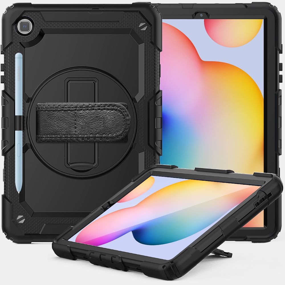 Pachet 360: Husa cu folie integrata Samsung Galaxy Tab S6 Lite 10.4 inch Shockproof Armor, negru