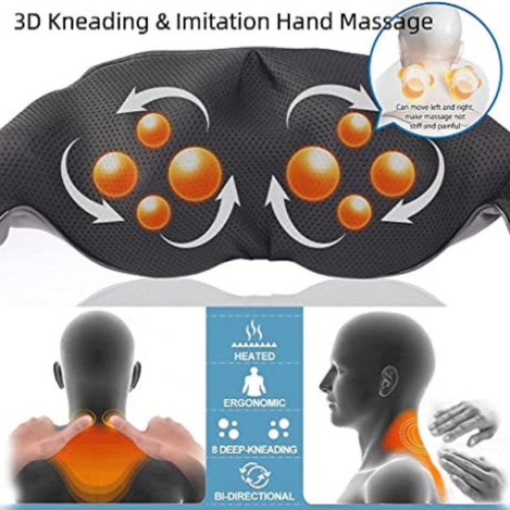 Aparat Profesional masaj, RENPHO, pentru spate, umeri, gat, picioare, masaj Shiatsu 3D pentru tesuturi adanci