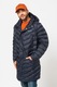 ARMANI EXCHANGE, Geaca cu umplutura de puf, model lung si aspect matlasat, Bleumarin