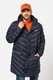 ARMANI EXCHANGE, Geaca cu umplutura de puf, model lung si aspect matlasat, Bleumarin