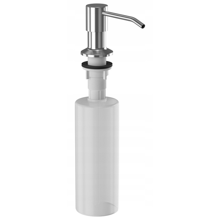 Dispenser pentru sapun liichid Granitan, Pentru chiuveta, Varf pivotant 360', 400 ml, PVC, Argintiu