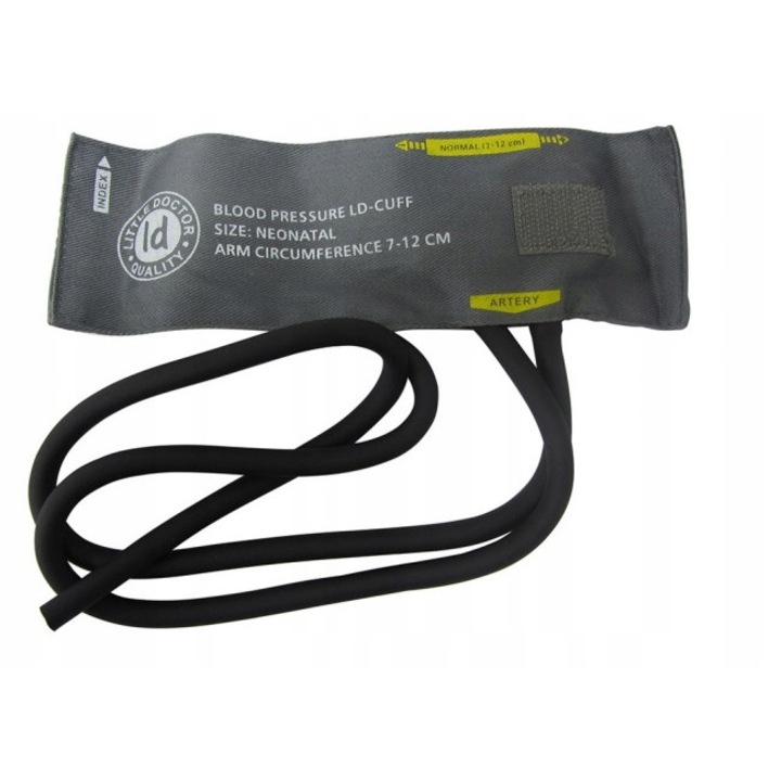 Маншет за кръвно налягане за бебета, Little Doctor, найлон/Pvc, сив, 7-12 см