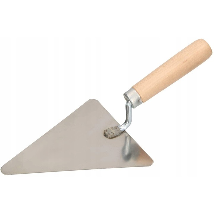 Mistrie triunghiulara, Kotarbau, Otel inoxidabil/Lemn, 180 x 148 mm, Maro/Argintiu