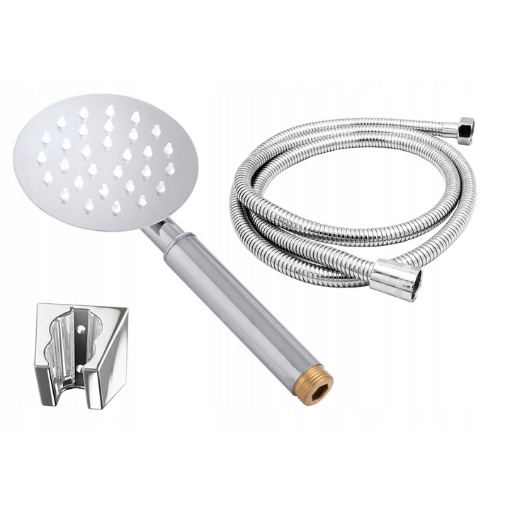 Set para de dus, furtun Granitan, Metal, Argintiu