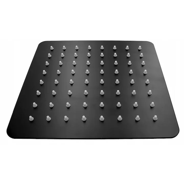 Cap de dus Granitan, Anticalcar, Inox 304, 20 x 20 cm, Negru