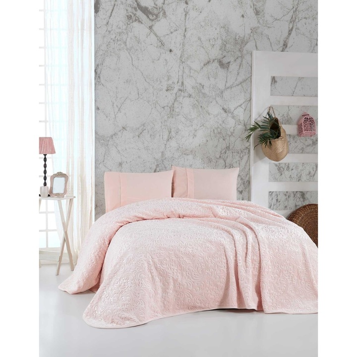 Patura Soft, 220 cm x 200 cm, Roz, 3,5 kg