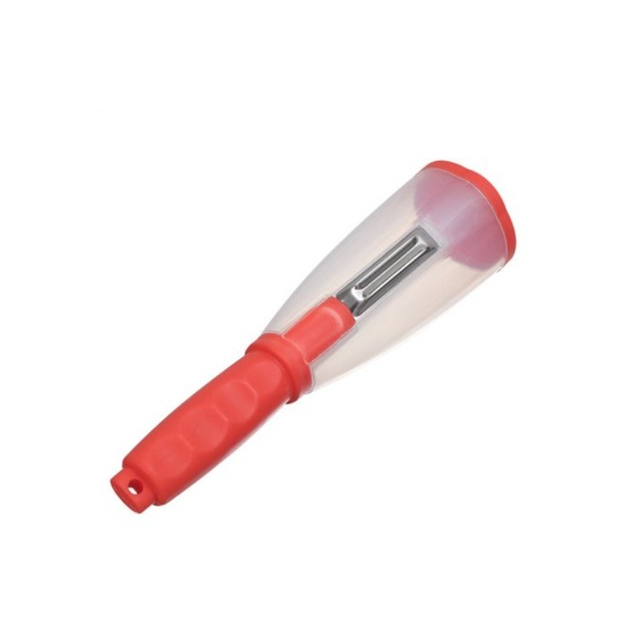 Curatitor pentru Fructe si Legume cu Recipient de Colectare Resturi 20 x 5 cm Rosu G Glixicom®
