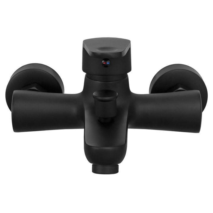 Baterie Cada, Granitan, Cobi, 18 cm, Negru, Vilev Lunga Dreptunghiulara, Design Modern, Material Rezistent, Montaj Usor Pe Perete Cu 2 Gauri, Cap Ceramic, Rezistenta La Temperaturi Si Zgarieturi, Ideal Pentru Baie, Practica Si Durabila