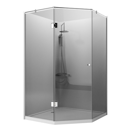 Cabina dus 135 de grade, (80x100)/200, sticla gri securizata 8 mm ...