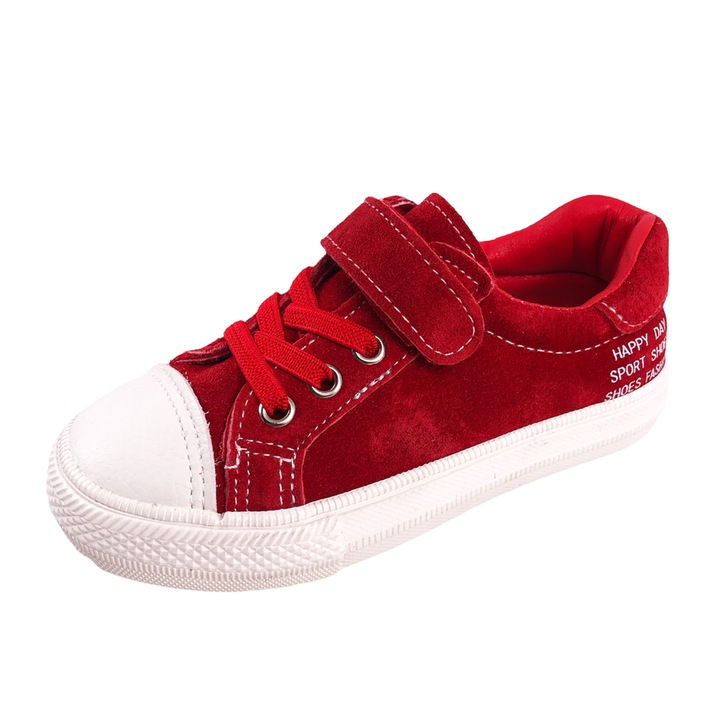 Adidasi copii Chippo Kids 93150, 24-30, Piele naturala, Rosu