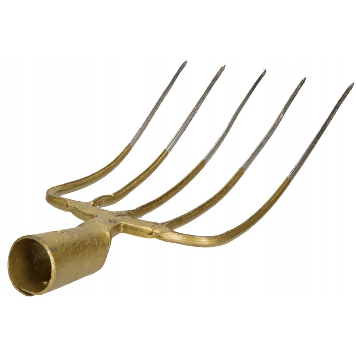 Capat furca cu 5 dinti, Kotarbau, Otel, 330 mm, Auriu/Argintiu