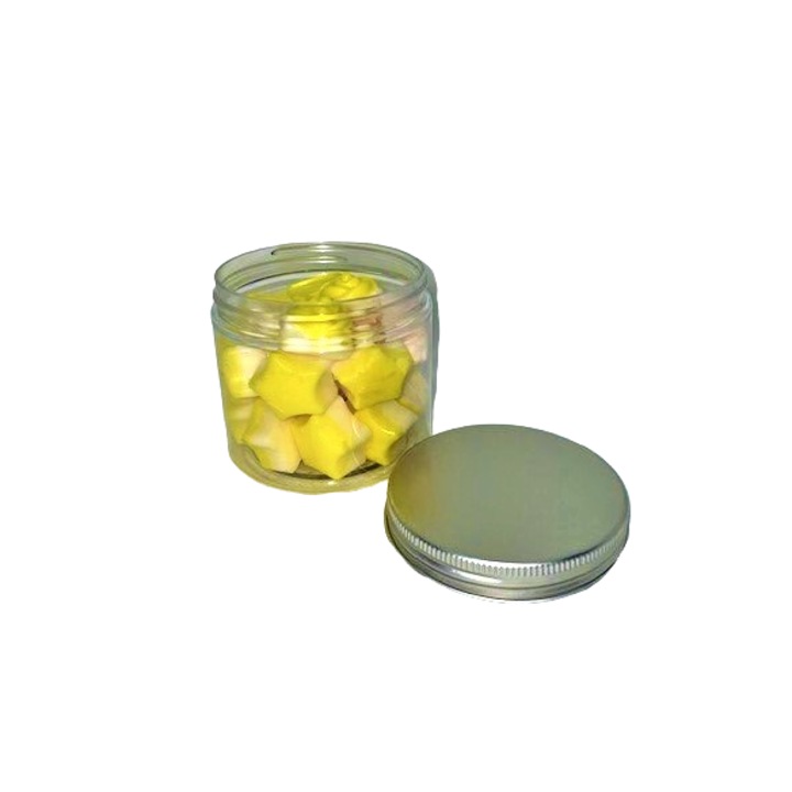 Ceara naturala parfumata de soia in borcan transparent, handmade, aroma Flori de primavara, 90 g