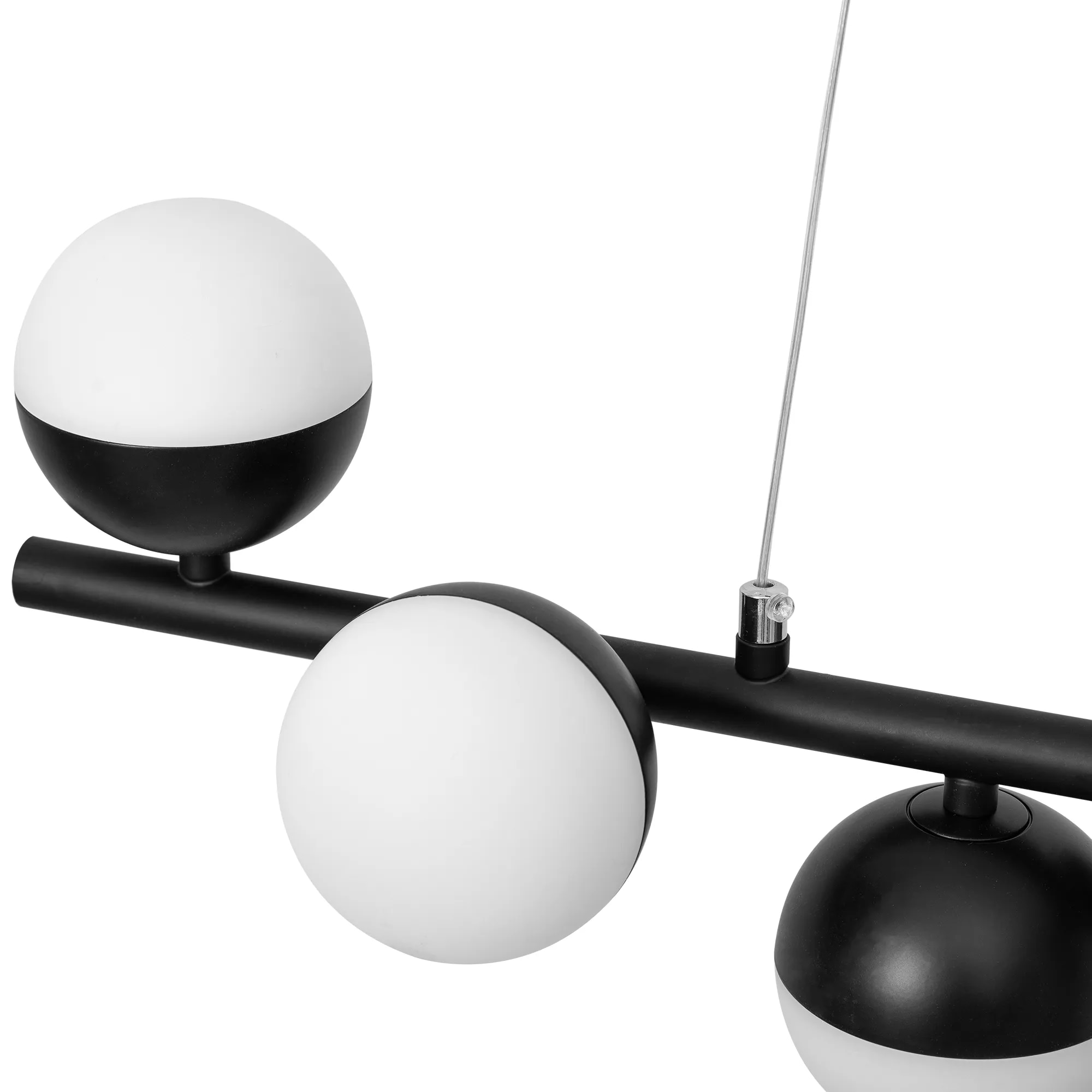 Полилей, 9 вградени Led източника, 45W, Метал, Черен, 900x200 мм - eMAG.bg