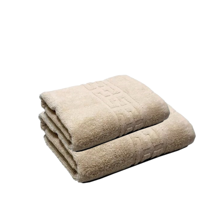 2 db görög határtörölköző készlet, 50x90cm és 70x140cm, bézs