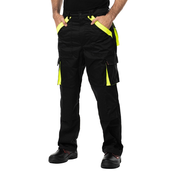 Работен панталон Mazalat Pro, Размер 44, Черен-зелен