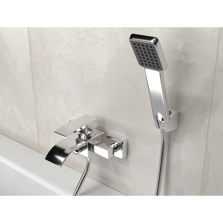 Set coloana de dus, baterie Granitan, Elva, Alama, Argintiu