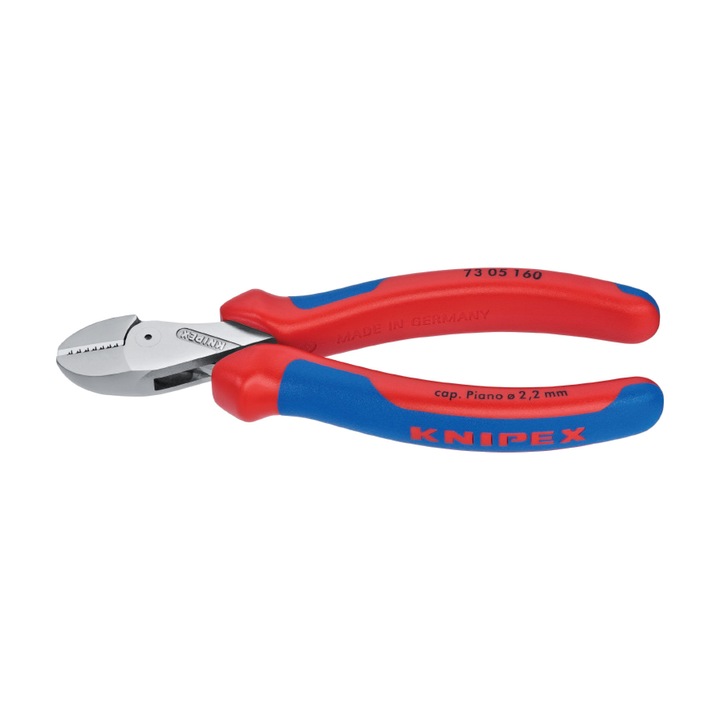 KNIPEX X-Cut, Sfic клещи, двоен шарнирен вал, 160 мм, многокомпонентна дръжка, Ø 4,8 мм, KNIPEX 73 05 160