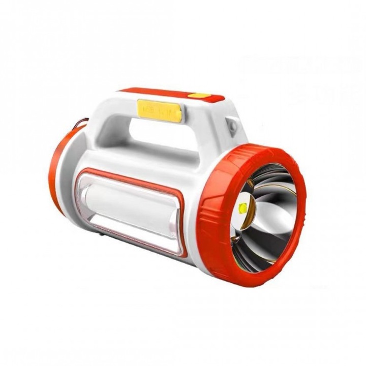 Lanterna led solara rezistenta la apa cu functie powerbank, 3W, Tescomak, culoare alb/portocaliu