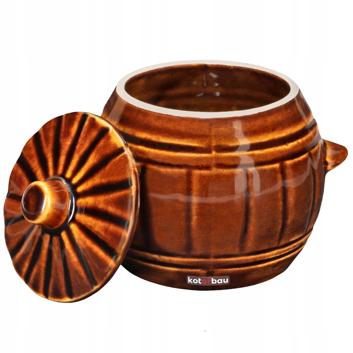 Oala cu capac, Kotarbau, Ceramica, 1 l, Maro