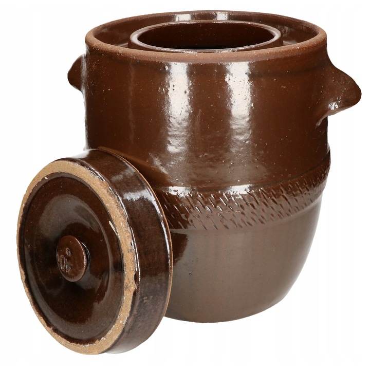 Fazék fedővel, Kotarbau, Kerámia, 10 l, Barna