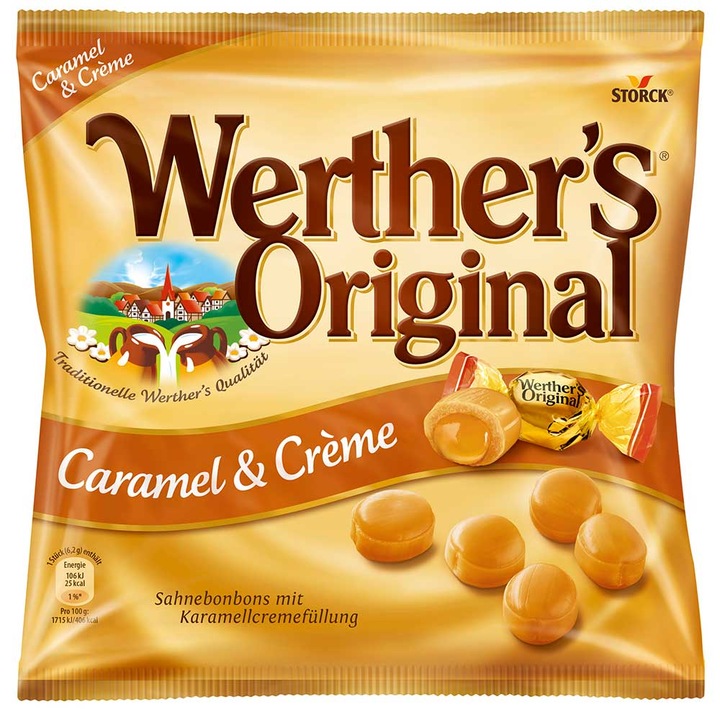 Bomboane cu Caramel si Crema, Werther's Original Caramel Creme, 225g