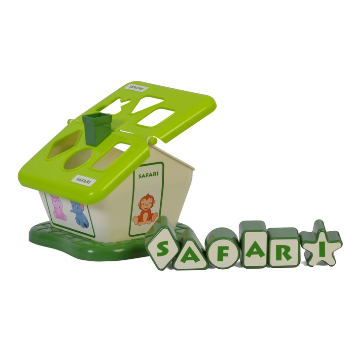 Casuta educativa Safari Green, PolesieToys, +1 an, 21.5x 20x18.5 cm