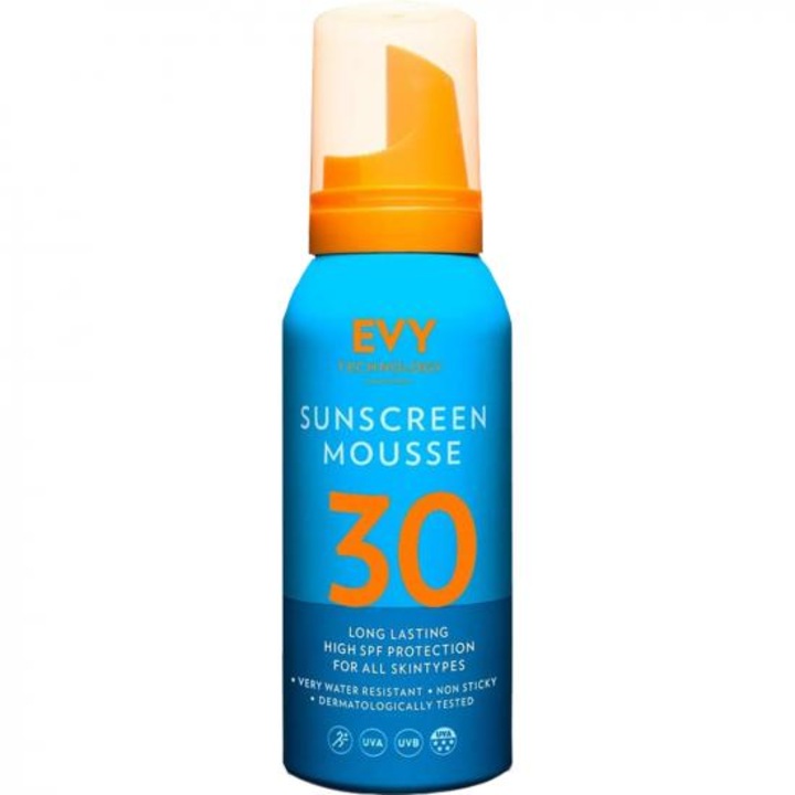 Spuma de fata si corp Unisex Evy Technology SPF 30, 100 ml