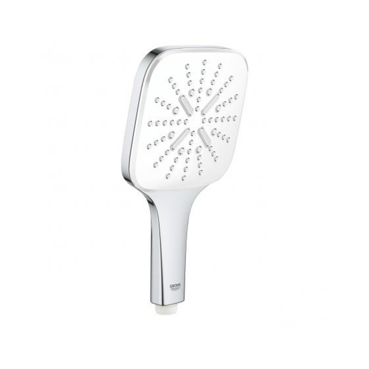 Para de dus Rainshower SmartActive 130 Cube, cu 3 pulverizari, moon white, 26582LS0 Grohe