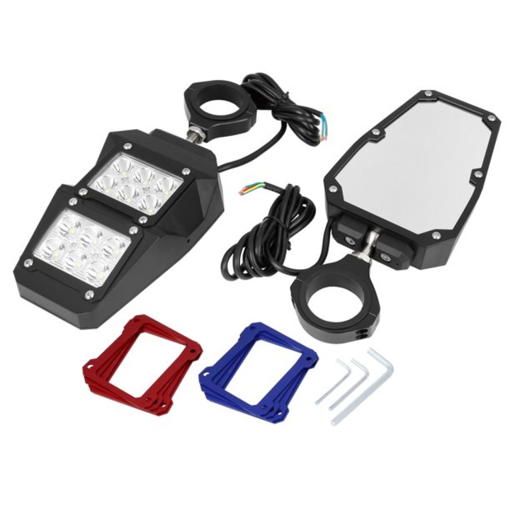 Set oglinzi UTV, led, 1.5"-2" roll bar, Negru