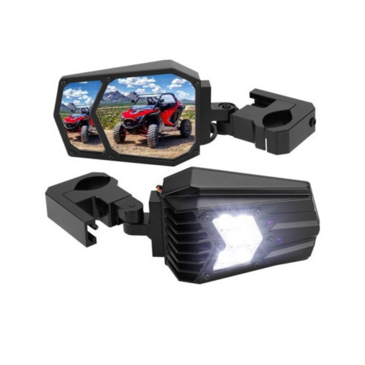 Set oglinzi cu led SSV, UTV, Can-am, Polaris 3.81-5 cm, Negru