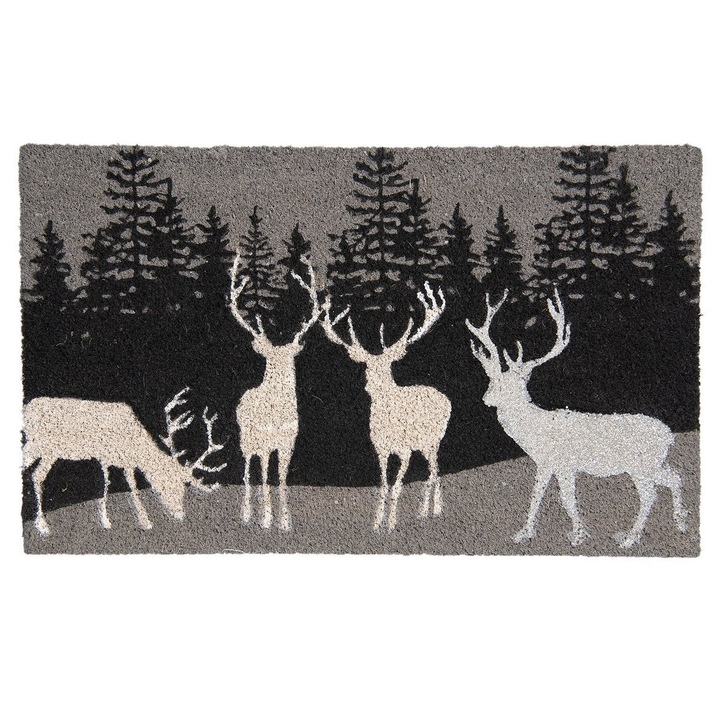 Csúszásmentes bejárati ajtószőnyeg kókuszrost erdei gumi 75x45x1 cm