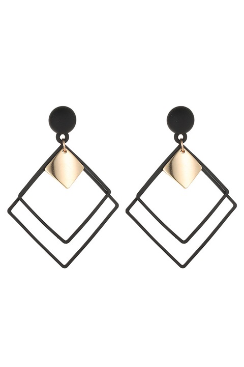 Cercei Aliaj metalic, Negru/Auriu, Negru, 14 cm