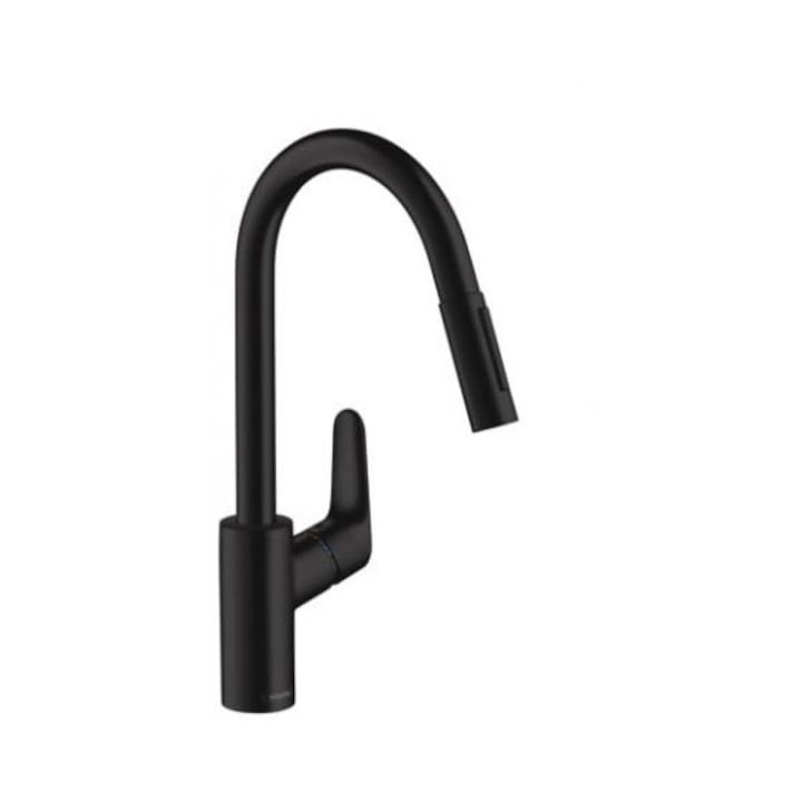 Едноръкохватков кухненски смесител Focus M41, черен мат, 31815670 Hansgrohe
