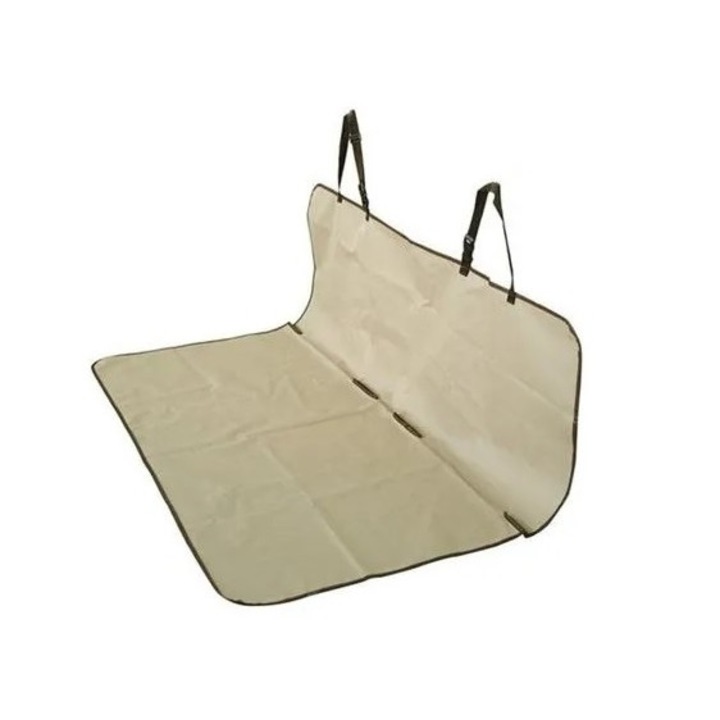Husa auto transport animale, Cali, protejeaza bancheta autoturismului, impermeabila, matlasata, antialunecare, bej, 140x140 cm