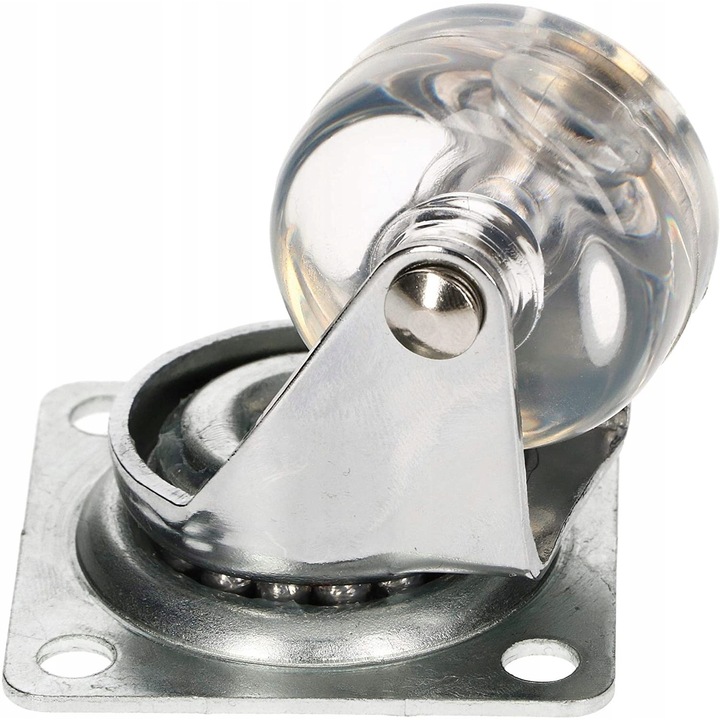 Set 12 x Roata pentru mobilier, Kotarbau, Cauciuc, 35 mm, Transparent/Argintiu