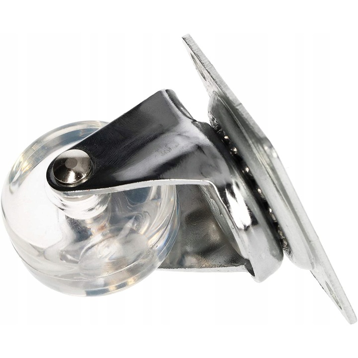 Roata pentru mobilier, Kotarbau, Cauciuc, 35 mm, Transparent/Argintiu