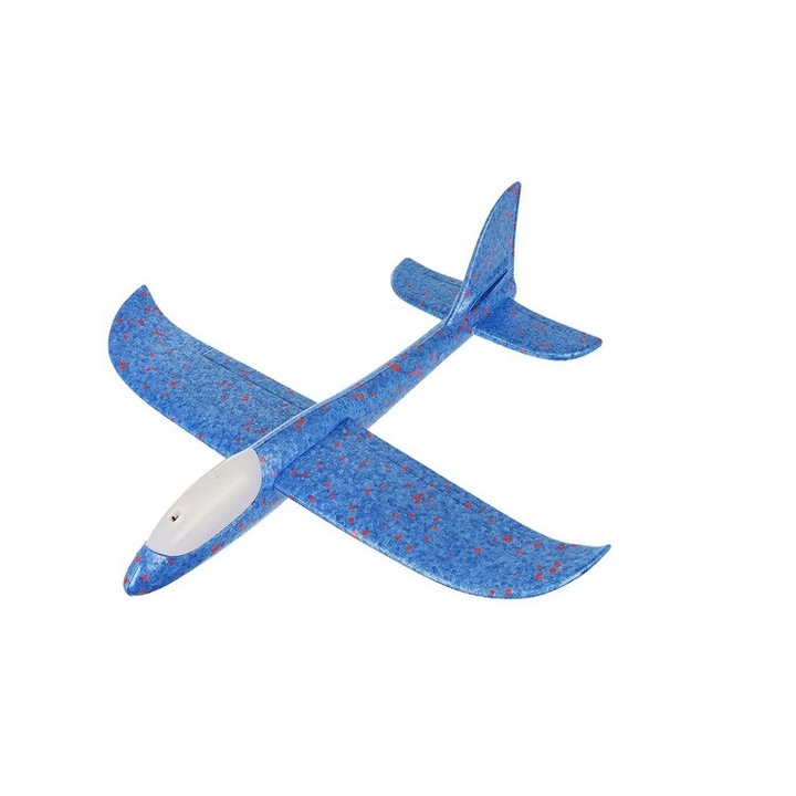 Avion din polistiren LED Albastru