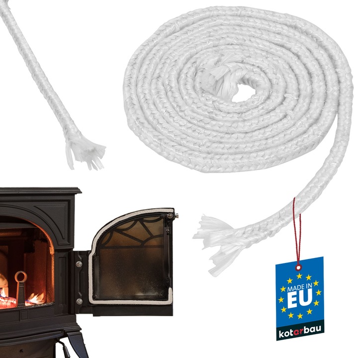 Snur pentru soba, Kotarbau, Aluminosilicat, 2 m, Alb