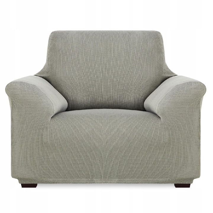 Husa elastica pentru fotoliu, 70-110 cm, Poliester/Bumbac/Elastan, Gri