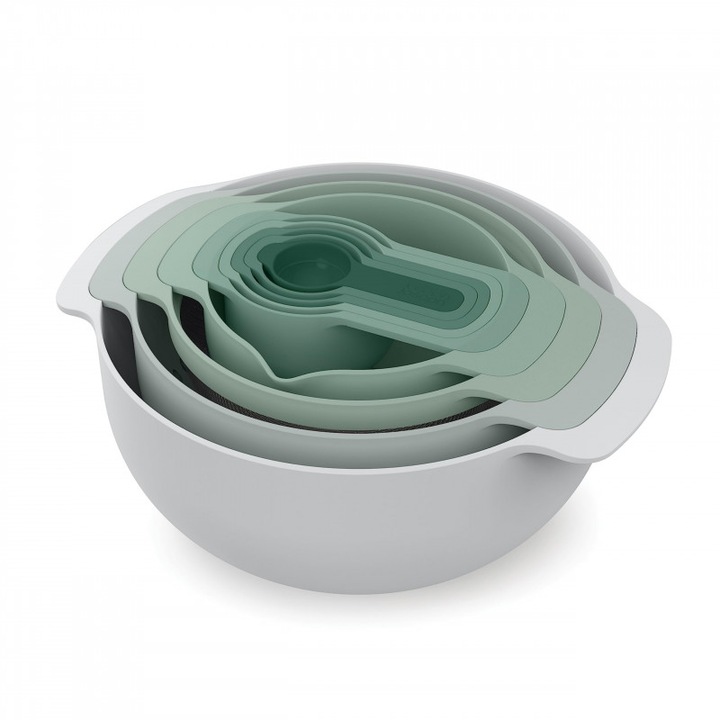 Комплект купи Joseph Joseph 40112, 9 части, Спестяващ място дизайн, Без BPA, Зелен