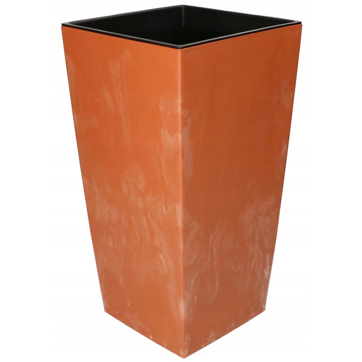 Ghiveci inalt Kotarbau, Plastic, Imitatie beton, 325 mm, Portocaliu