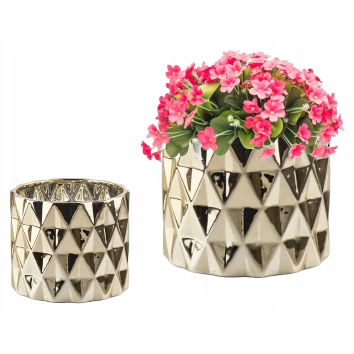 Kotarbau dekoratív edény, kerámia, 122 mm, arany