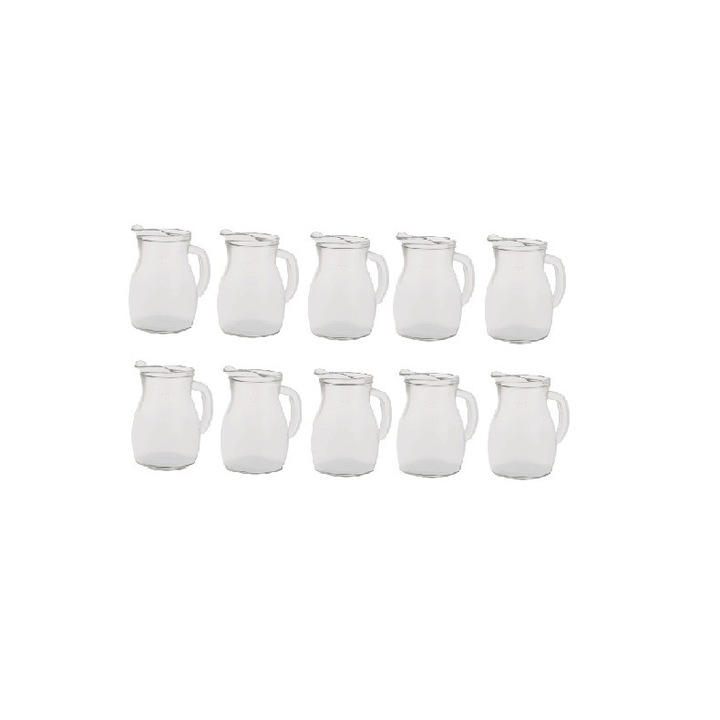 Set 10 carafe de vin si apa, din sticla, 500ml, 7x14 cm