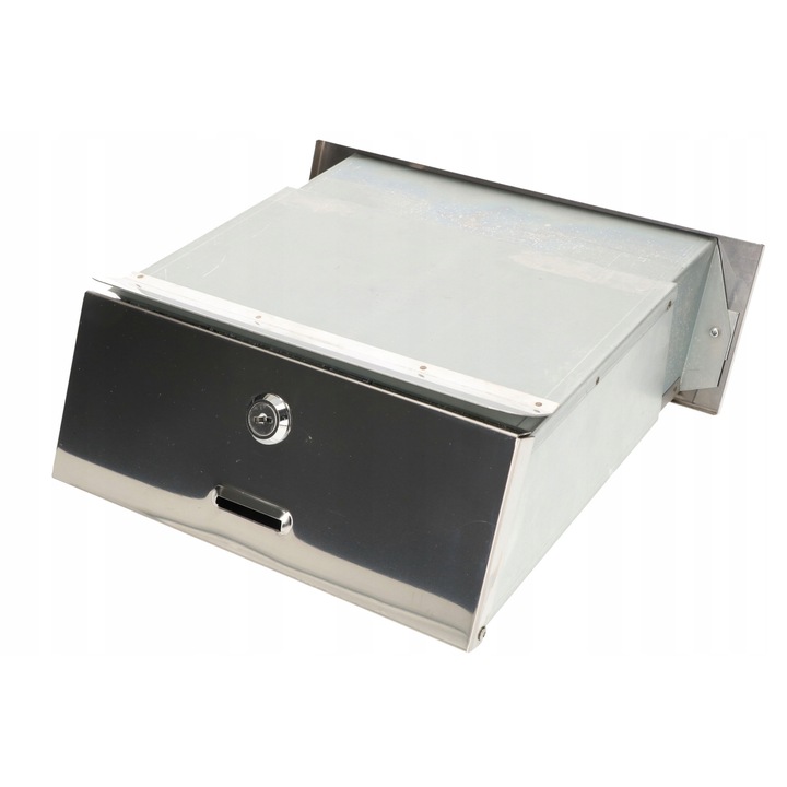 Postaláda, Kotarbau, Falra szerelhető, Acél, 274 x 90 mm, Ezüst