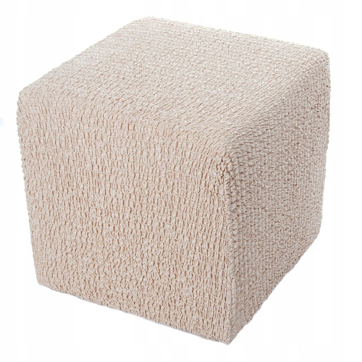 Калъф за табуретка, Еластичен, 40 см Микрофибър Бежов