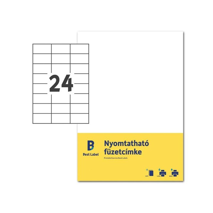 Avery 185182 Avery ZF302-10 70x37mm nyomtatható fehér füzetcímke