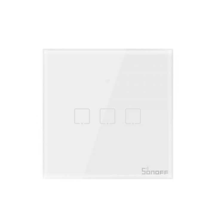 Intrerupator triplu cu touch Sonoff T2EU3C, Wi-Fi + RF