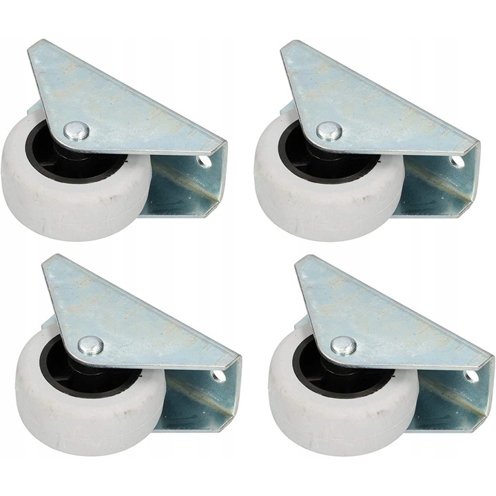 Set 4 x Roata pentru mobilier, Kotarbau, Cauciuc, 40 mm, Gri/Argintiu