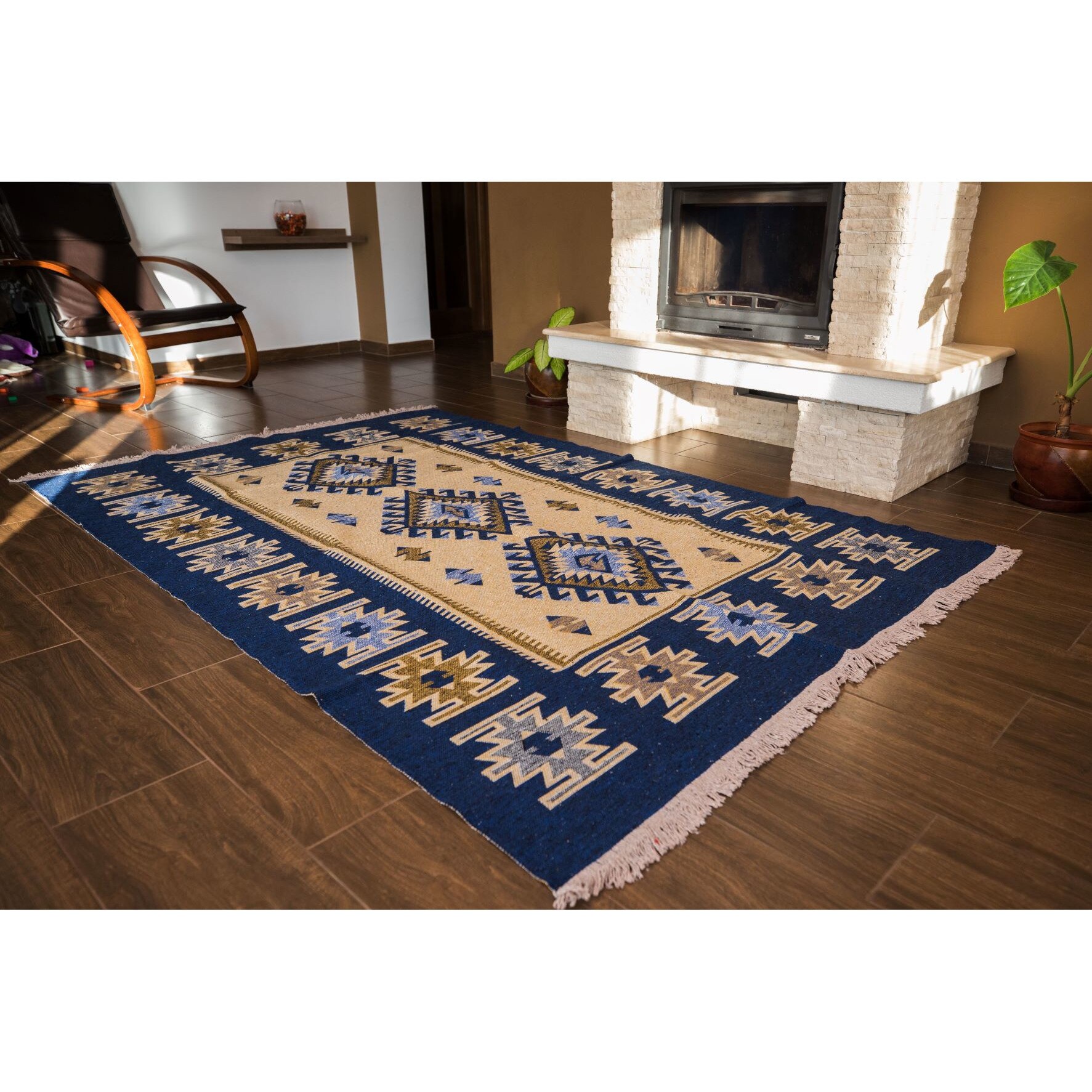 Covor din iuta Albastru 240x160