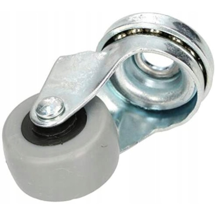 Roata pivotanta pentru mobilier, Kotarbau, Cauciuc, 30 mm, Gri/Argintiu